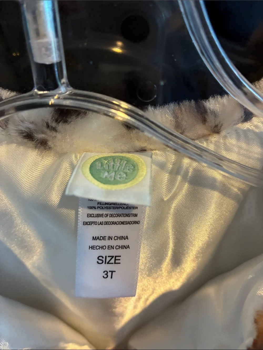 Little Me - Leopard Print Faux Fur Vest - Cream & Brown